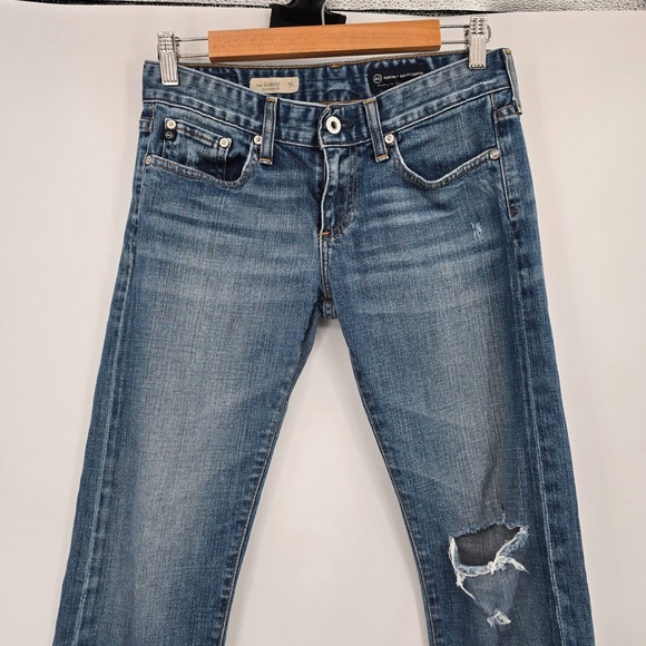 AG Adriano Goldschmied The Tomboy Boyfriend Fit Distressed Jeans Medium Wash - Picture 3 of 13